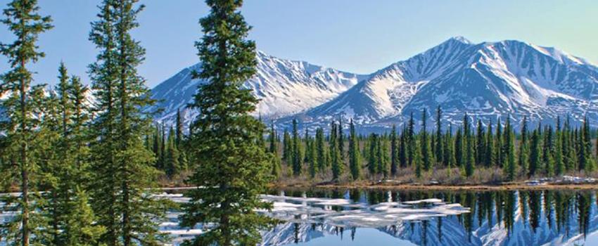 Alaska mountains and lake.